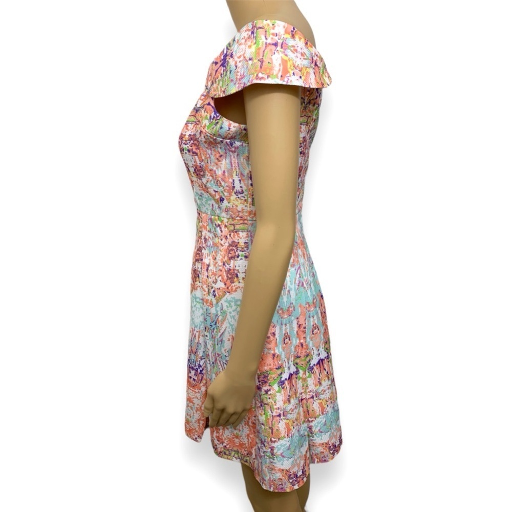 Gianni Bini Orchid Blossom Fit & Flare Pleated Cocktail Mini Dress Size S - Picture 7 of 14